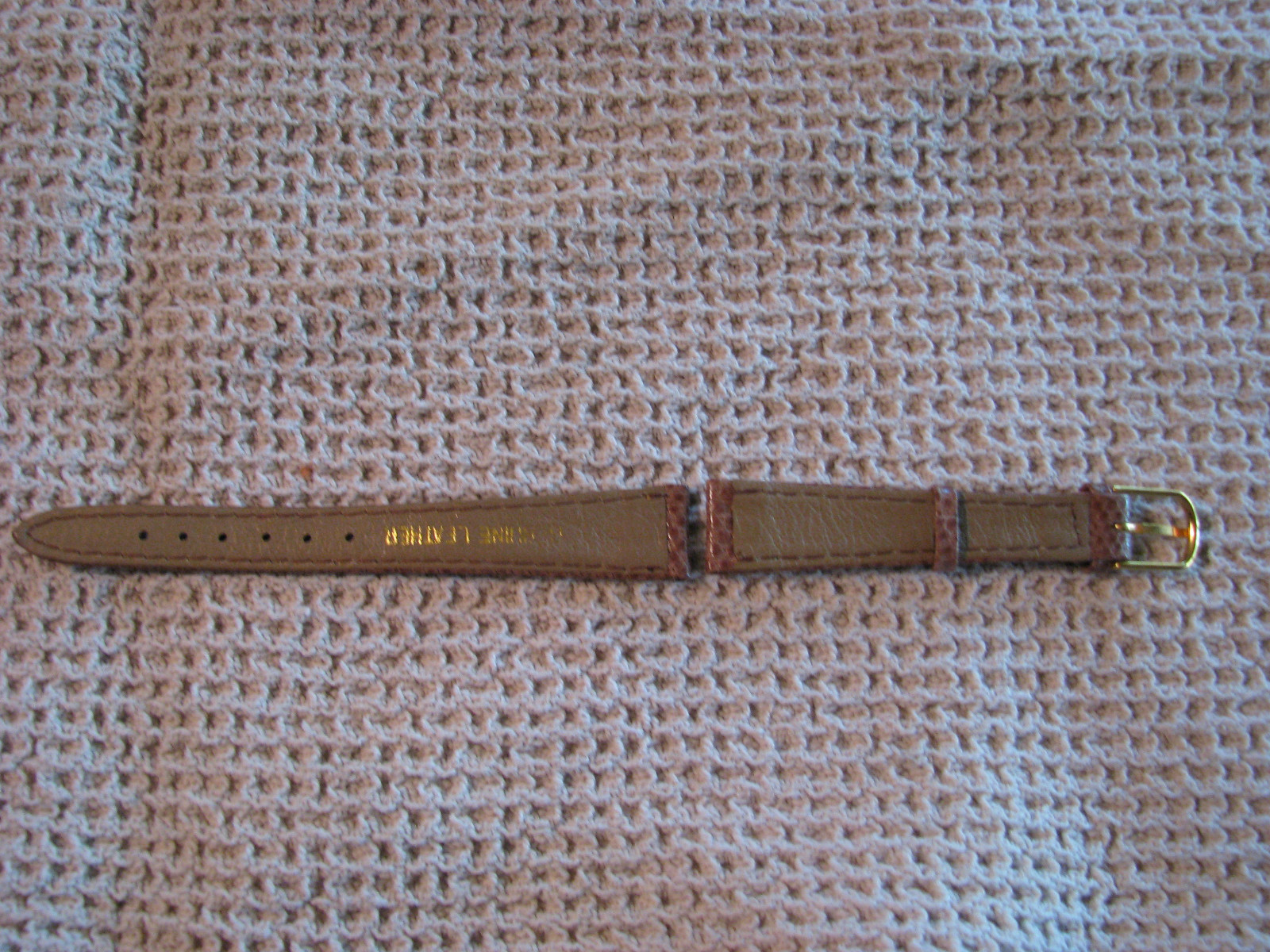 NEW Leather Taupe Brown Lizard-Like Grain 14 mm Replacement Watch Band