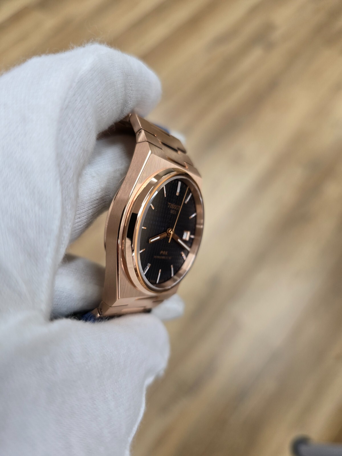 TISSOT PRX Powermatic 80 40MM Blue Dial Rose Gold PVD Watch T137.407.33.041.00
