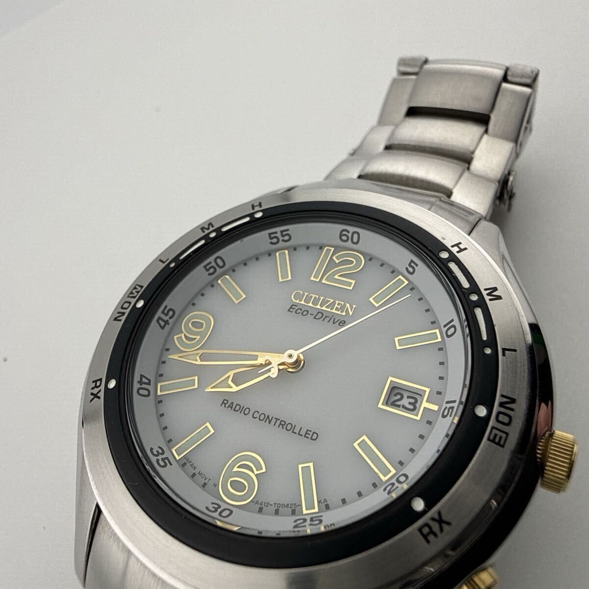 CITIZEN Eco Drive A412 T007147 Men’s Boys’ Wristwatch Radio Solar Working Condit