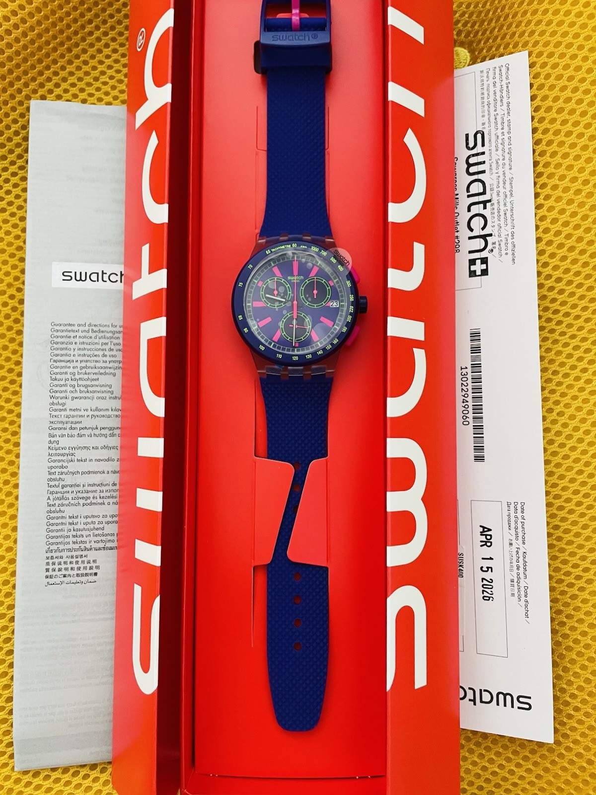 Swatch ORIGINALS 80s Style Revival PURP LOL SUSK400 Chrono Brand New Old Stock!
