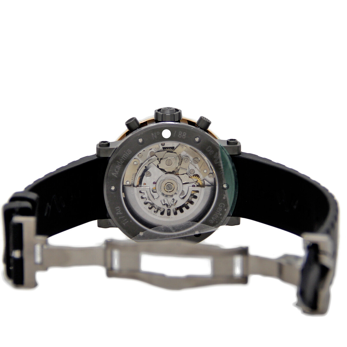 DeWitt Academia AC.6005.53A.M003 Titanium / Gold Rubber B/P/Factory Warranty#DW1