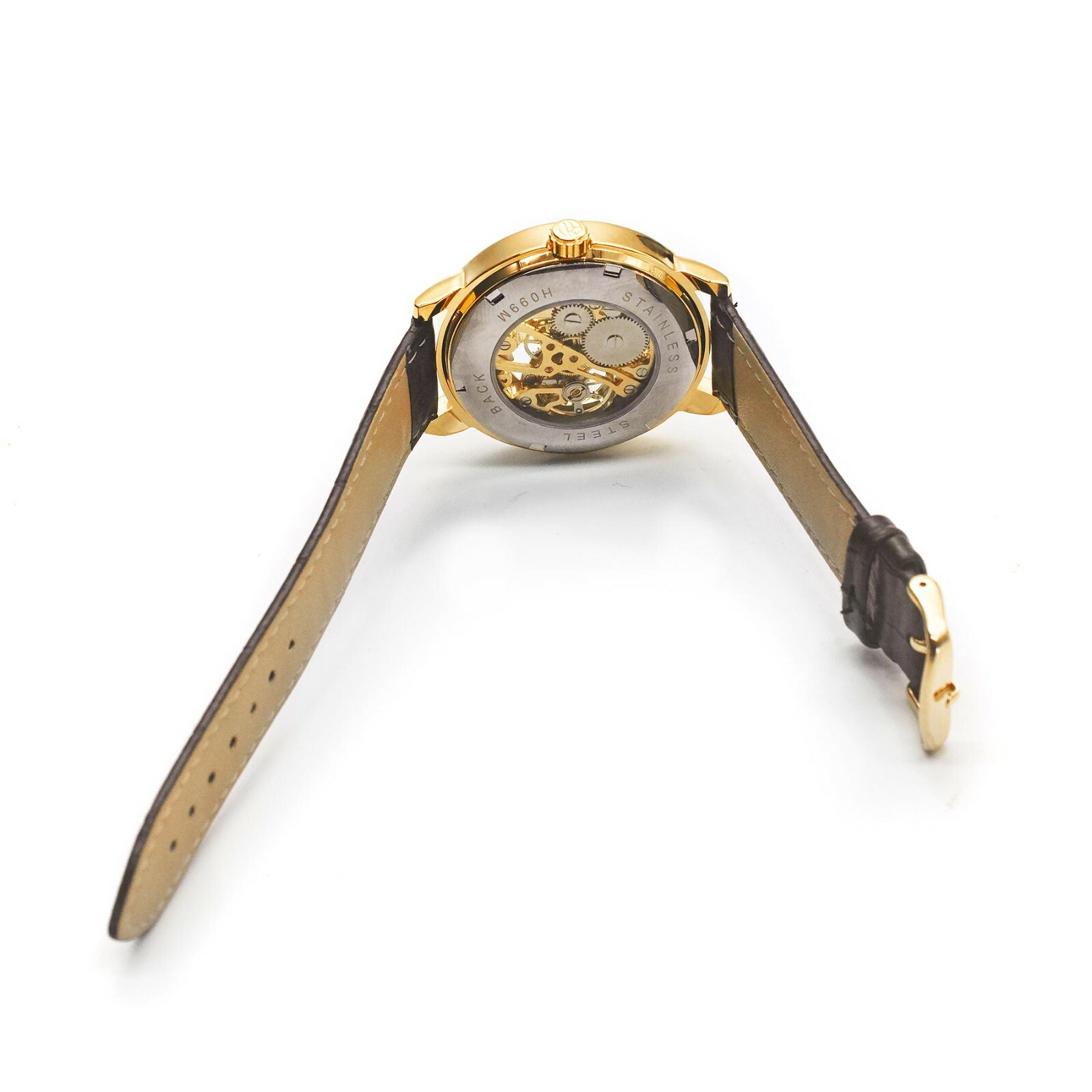 Mechanical Watch STYLISH MAN White, Gold, Black. Shipping from US. Classic Style
