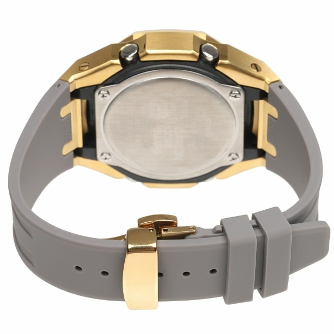G-Shock GA2100 GA2110ET Metal Gray Custom Frosted Baguette CZ Bezel Rubber Band