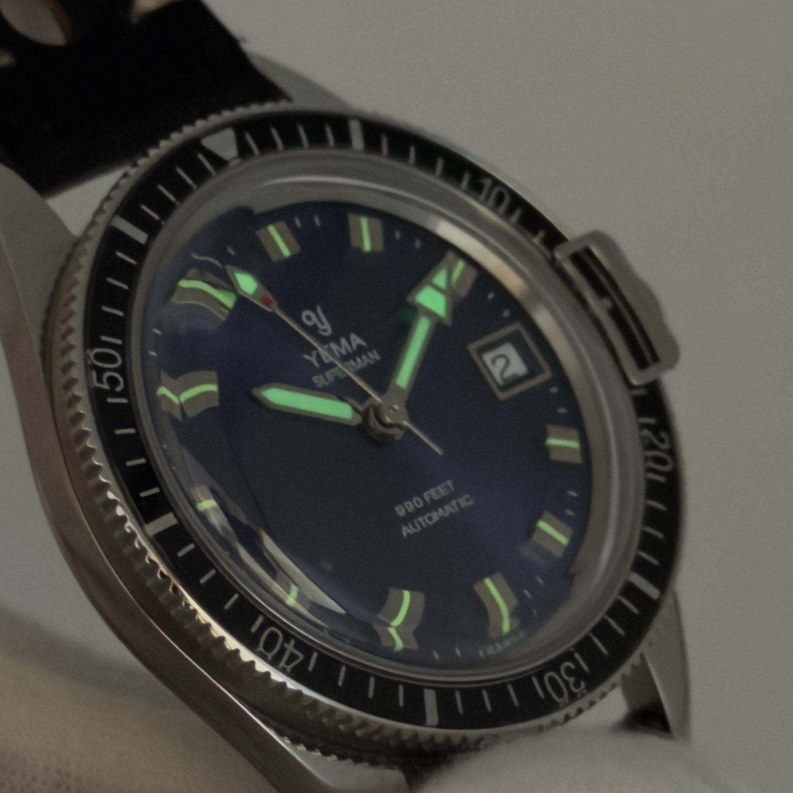Yema Superman Heritage Blue Purple Sunburst 39mm Automatic Sapphire 300m Diver