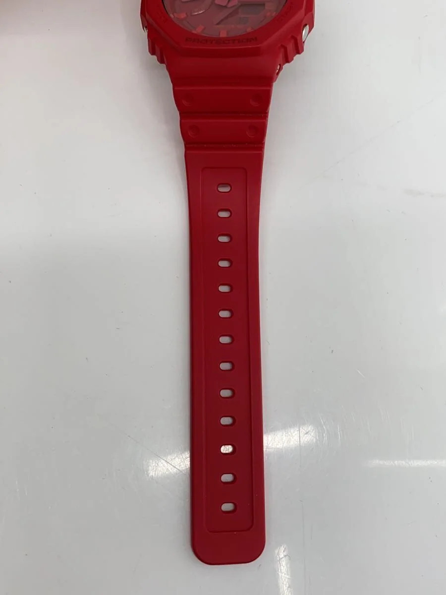 CASIO G-SHOCK Quartz Analog Wristwatch Rubber RED RED Plastic GA 2100 NULL