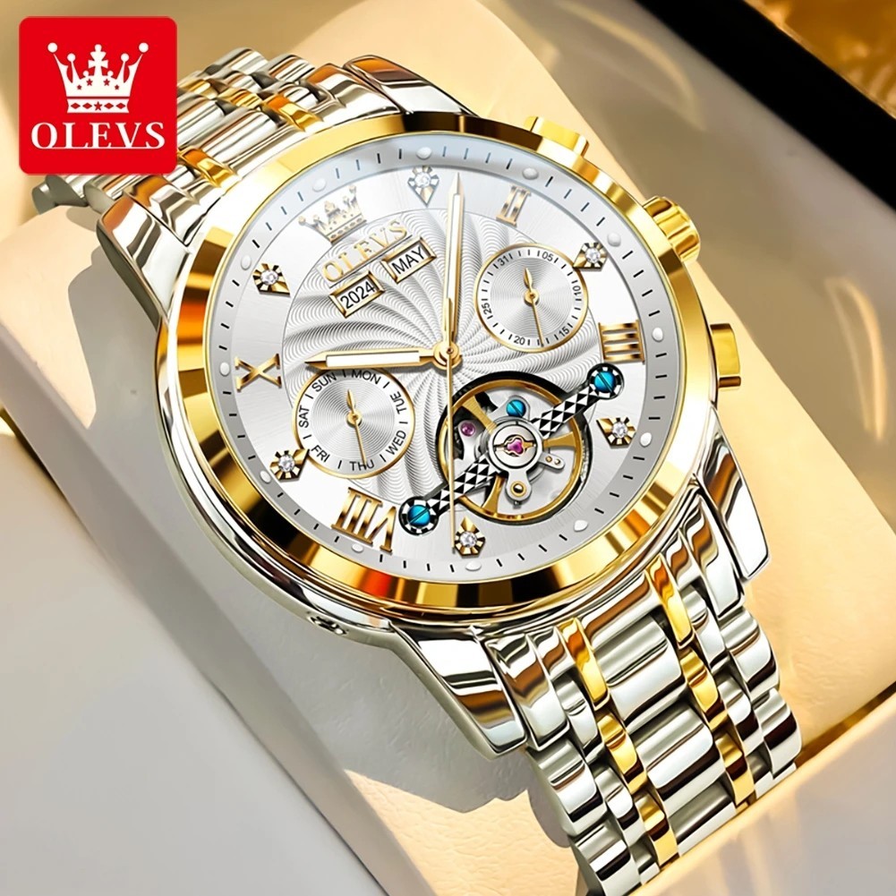 Automatic Mechanical Watch Waterproof Luxury Dial Strap Men Men’s