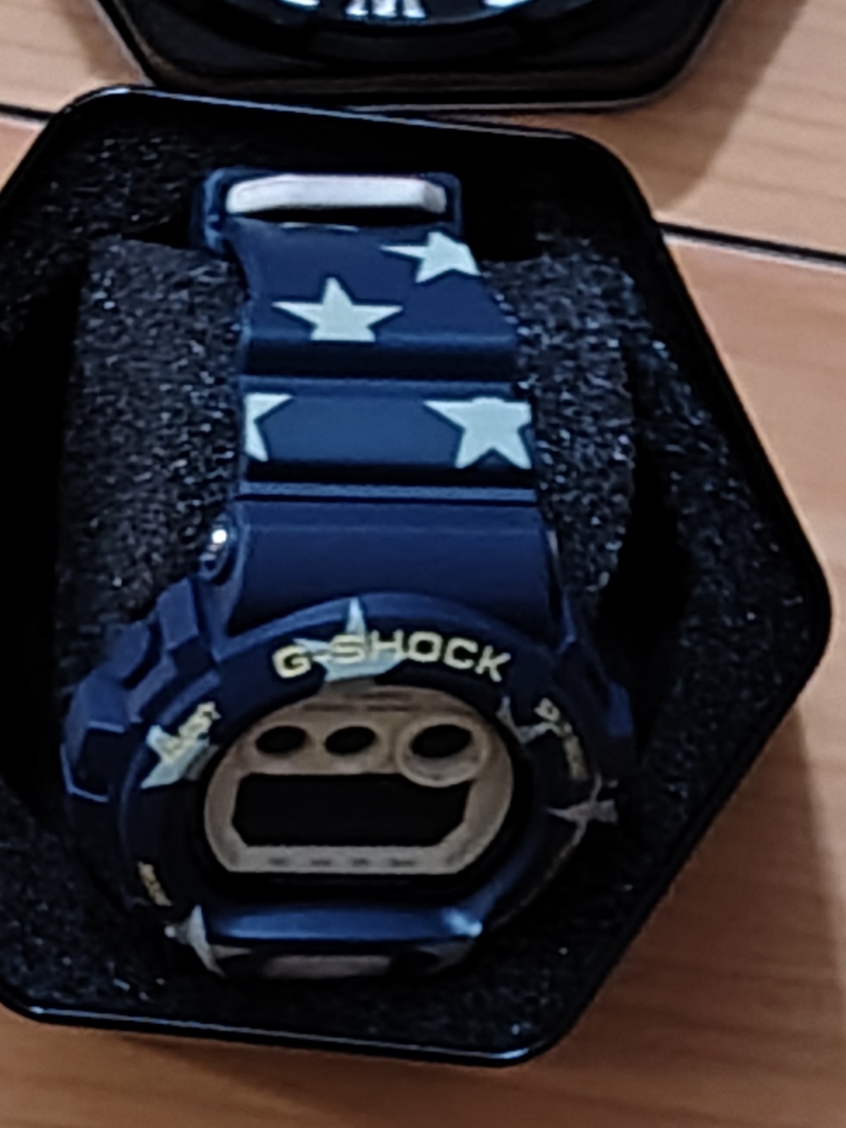 Casio G-SHOCK Digital Blue/White Star Resin Watch Shock Resistant Quartz w/ Box