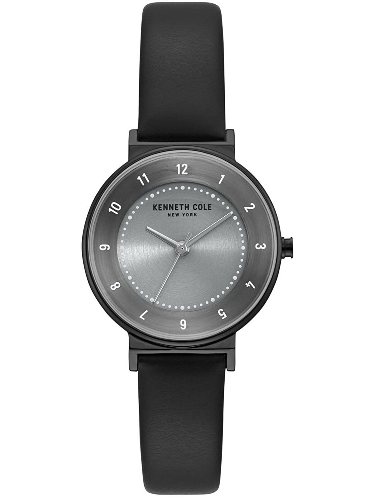 KENNETH COLE KC50077001,Women’s Dress,Stainless Case,Dark-Tone,Black Strap,30m