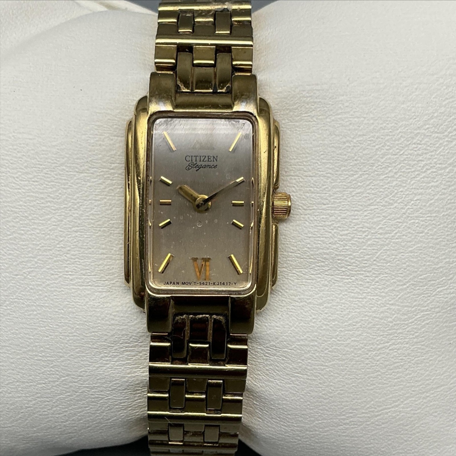 Citizen Elegance Womens Watch 15mm 5421-K12975 Gold Tone New Battery 5.75″