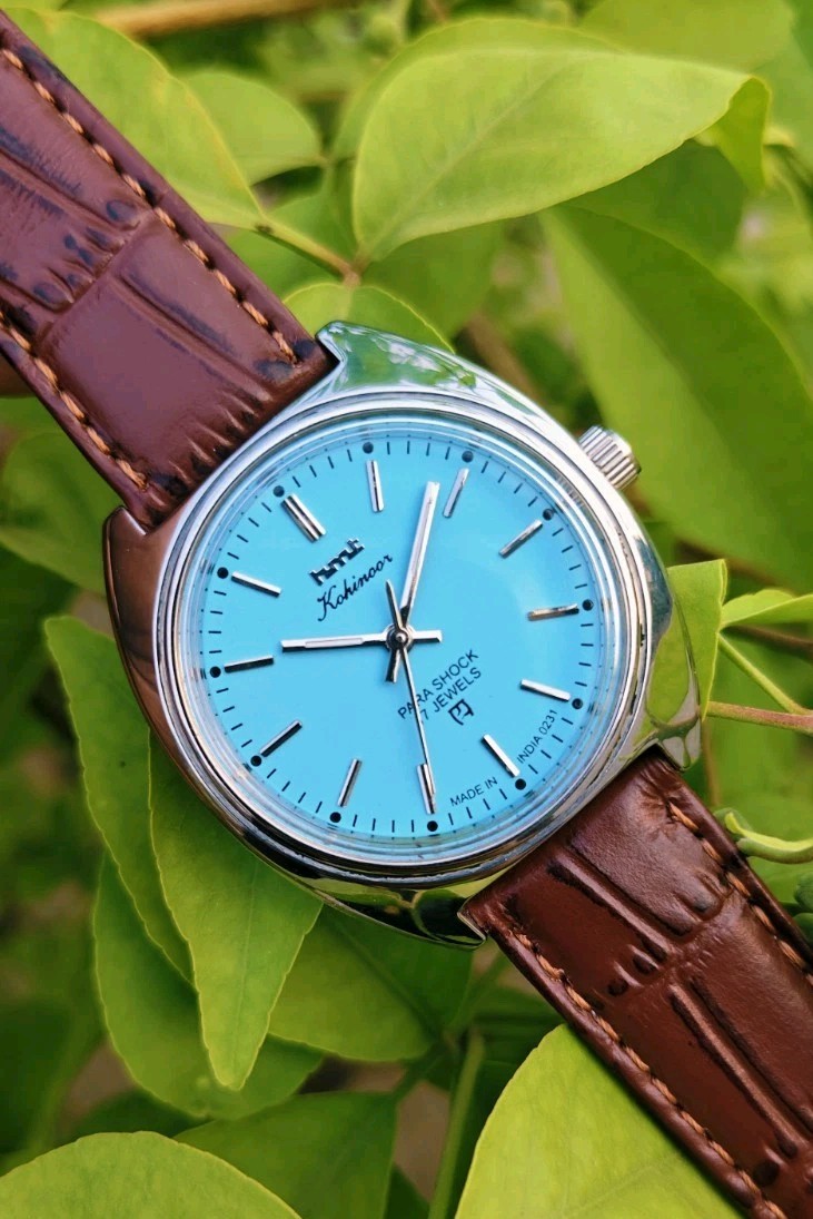 Vintage HMT Kohinoor Blue Dial Hand Winding Mechanical Wrist Watch