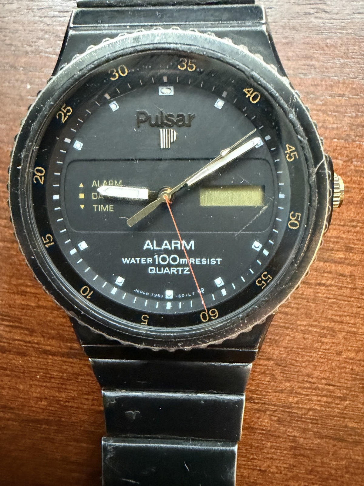 Pulsar Y960-601R, Analog-Digital, Alarm, Vintage