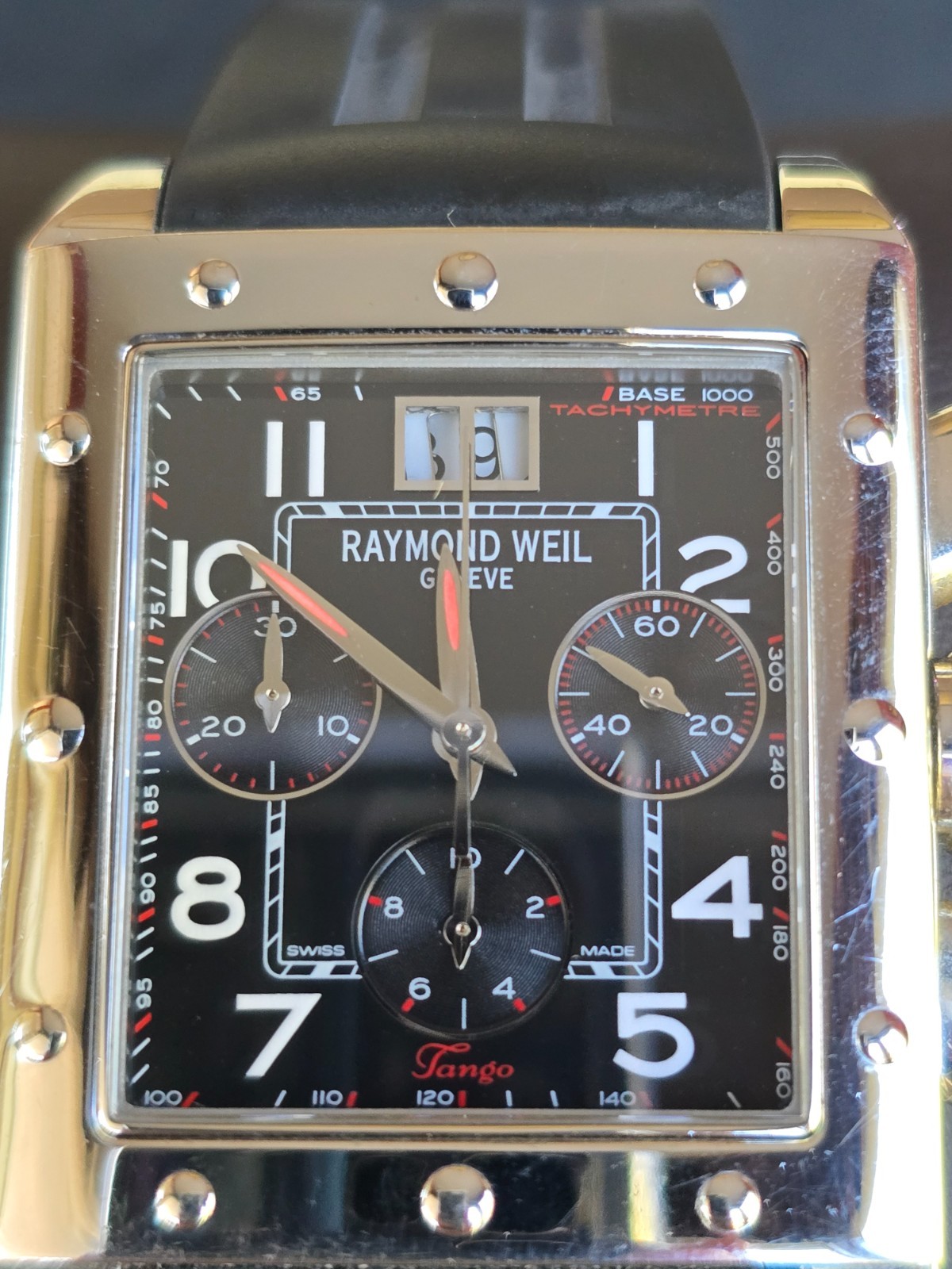 RAYMOND WEIL TANGO CHRONOGRAPH WATCH 4881 WITH RUBBER STRAP / BOX & PAPERS