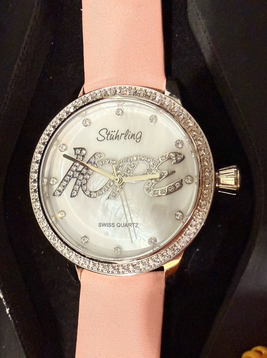 Stuhrling Original Breast Cancer Awareness Pink Ribbon Watch NIB Swiss Quartz