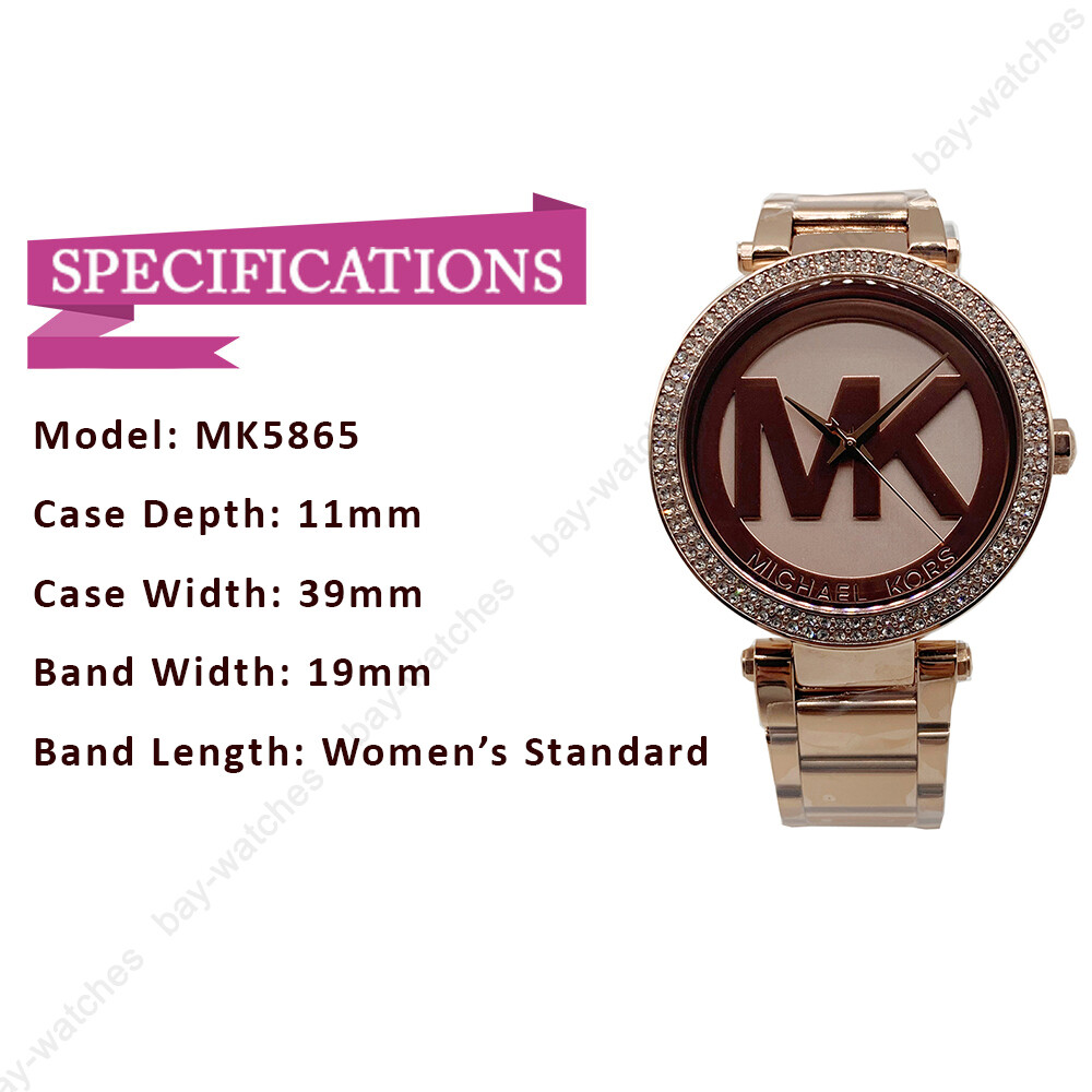 Michael Kors MK5865 Parker Rose Gold MK Logo Dial Fashion Analog Women’s Watch