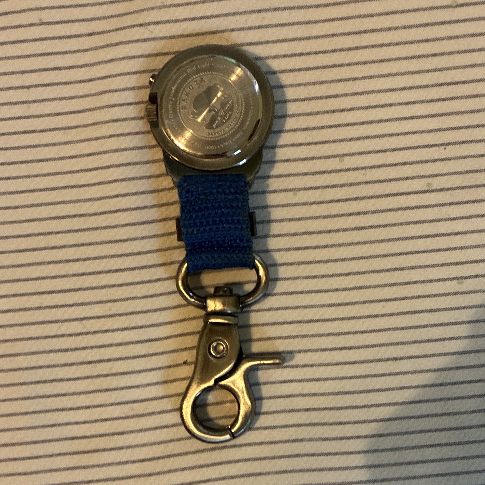 Dakota Watch Company Carabiner Hiker Clip Quartz Compass Blue Dial w/ Box