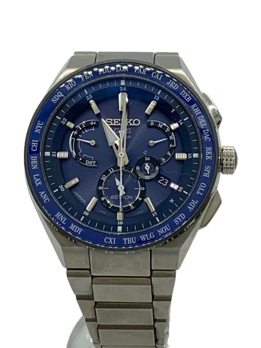 SEIKO Quartz Watch Analog Stainless NVY SLV 8X53 0AV0 2