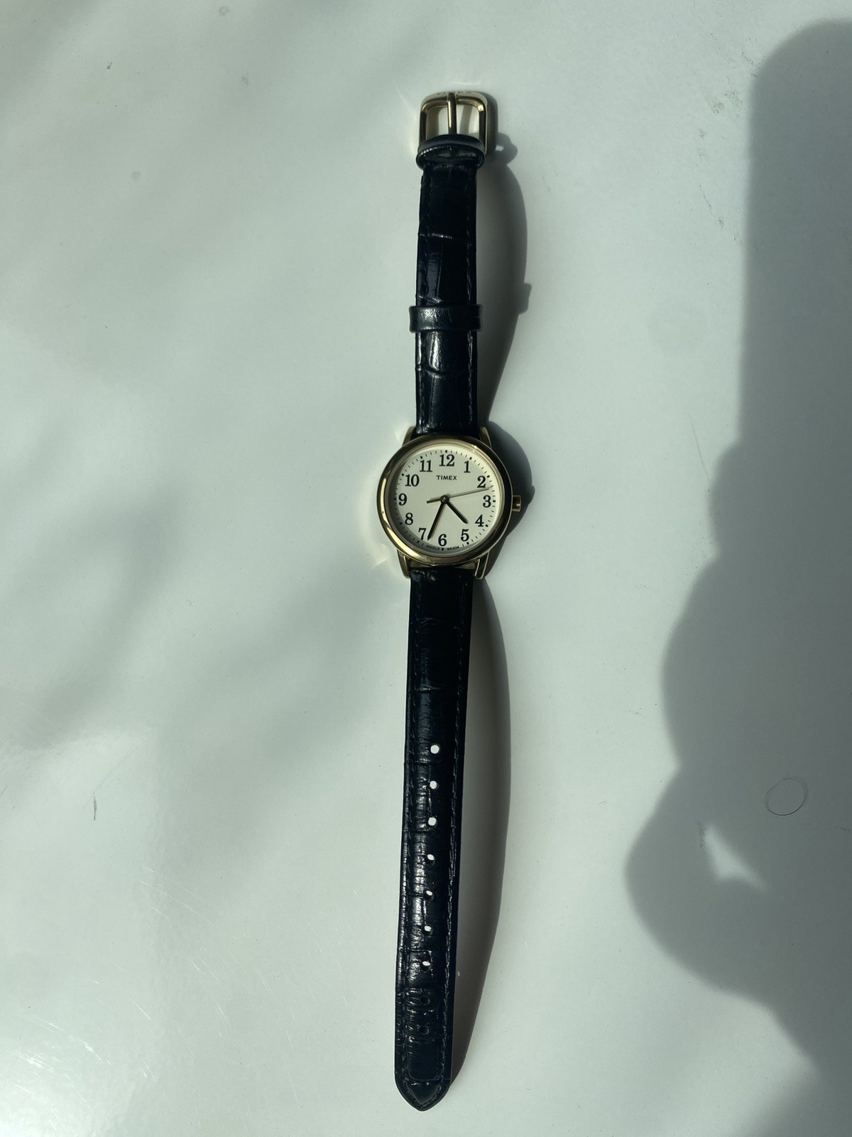 Timex Women’s Gold Tone Watch Leather Strap With Box/ Working /New Battery