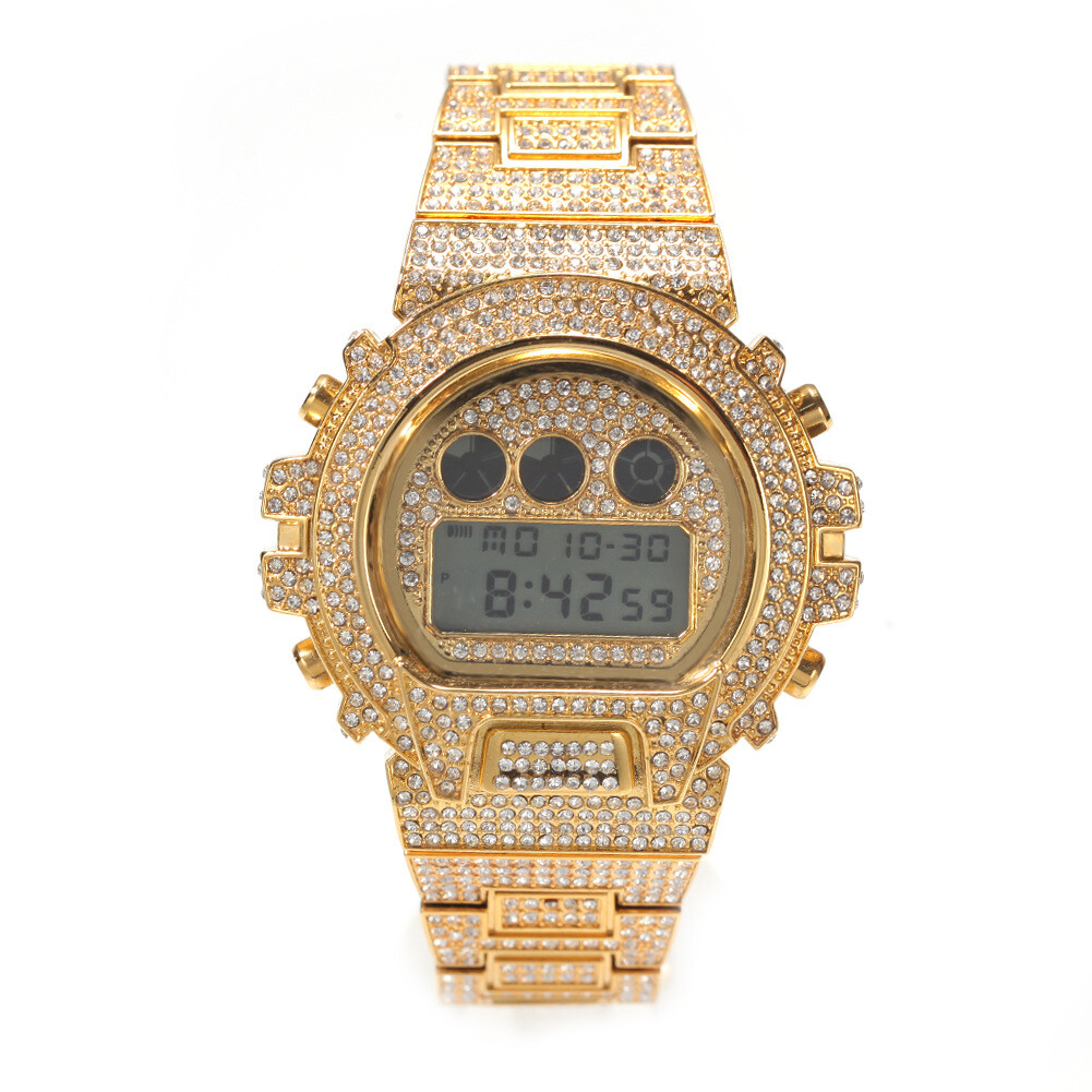 watches full diamond electronic time display fashion design upscale luxury