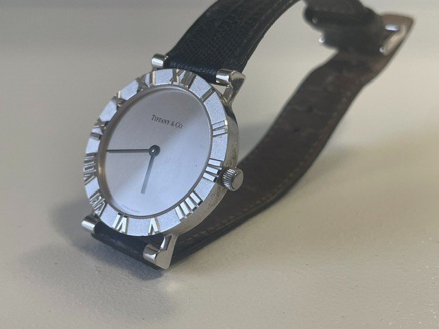 Tiffany & Co Atlas Solid 925 Silver Swiss Made Quartz Men 31mm Watch