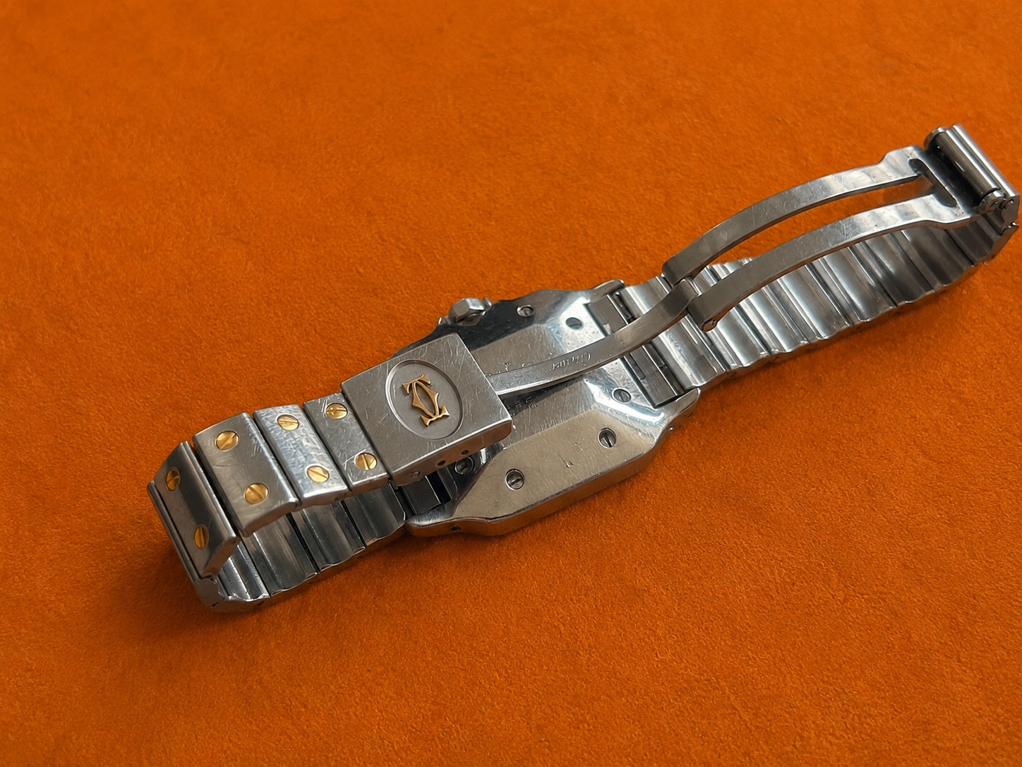 Cartier Santos Carree ref. 2961 – 18k gold/steel – 16 diamonds