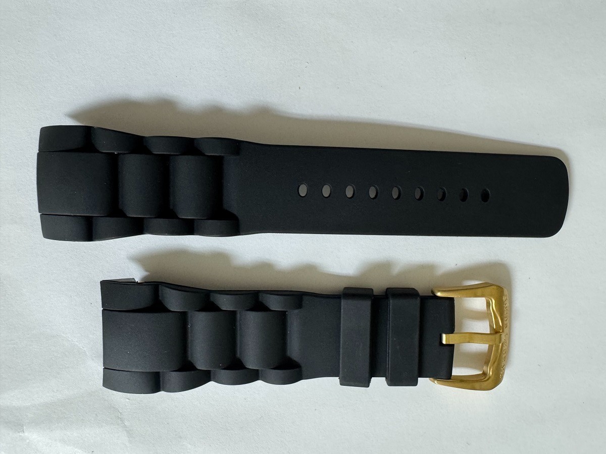 NOS Men’s Swiss legend commander Silicone/Rubber black band strap 29mm