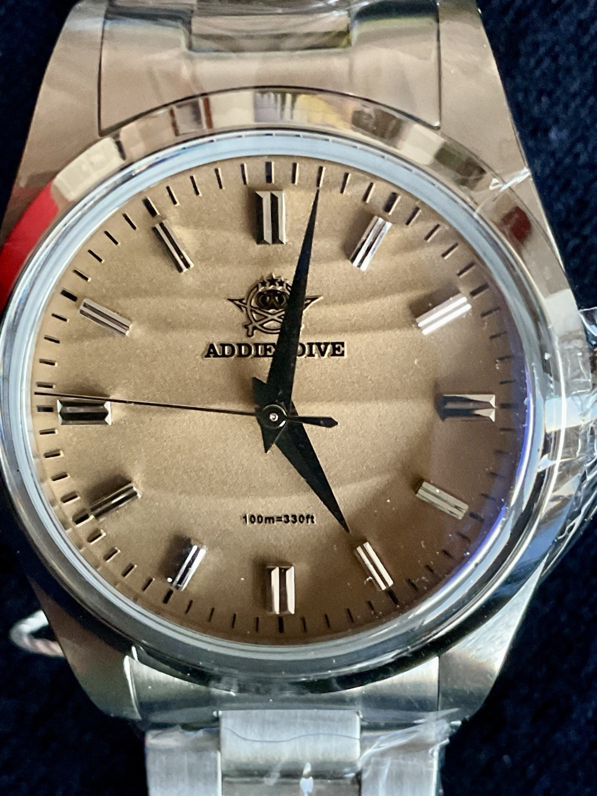 Brand New Tan Addiesdive Sand Dial Watch w Original Box/Papers Tool