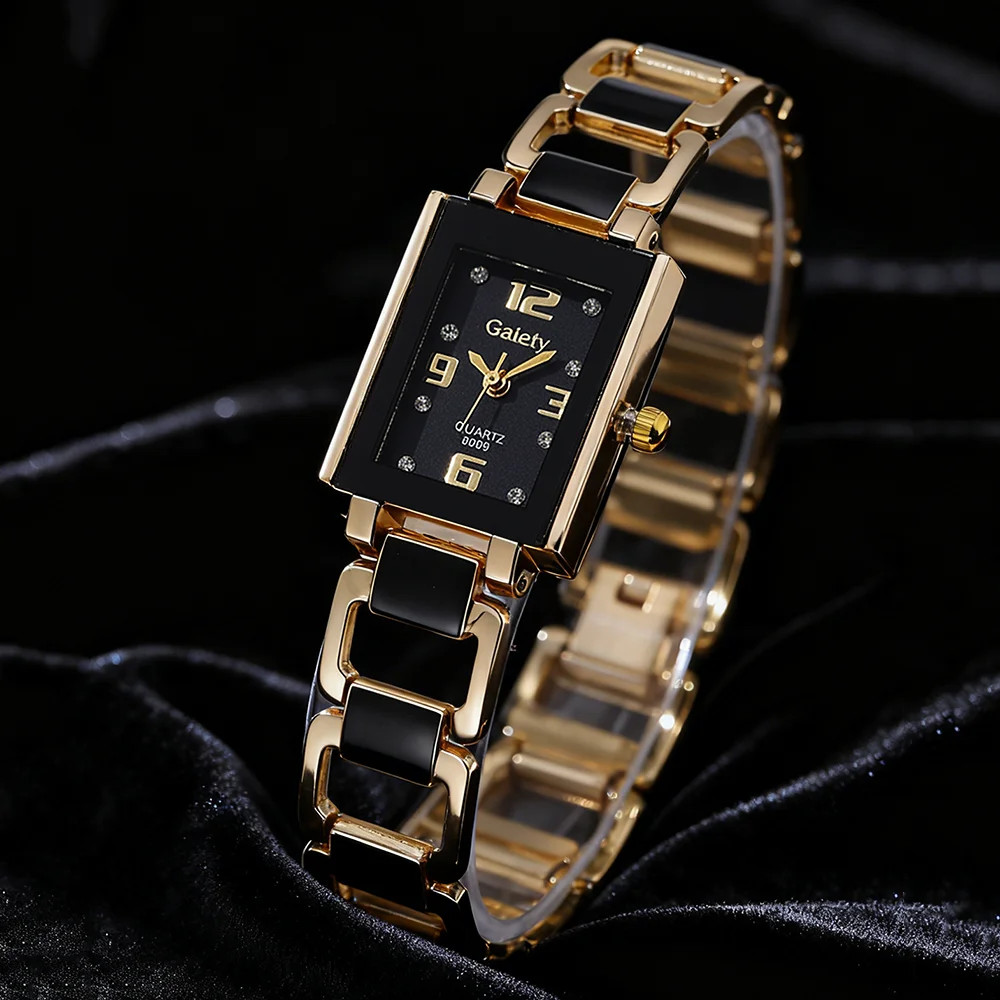 1PCS Trendy Fashion Luxury Digital Scale Rectangular Dial Women’s Quartz