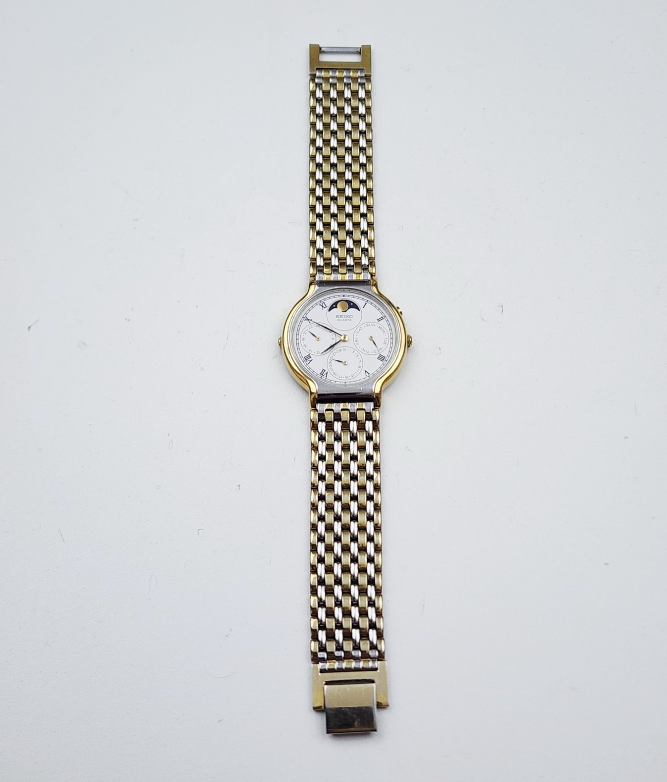 Men’s JAPAN Vintage 1988 MULTIFUNCTION MOONPHASE Watch SEIKO 7F38-7020. Midsize