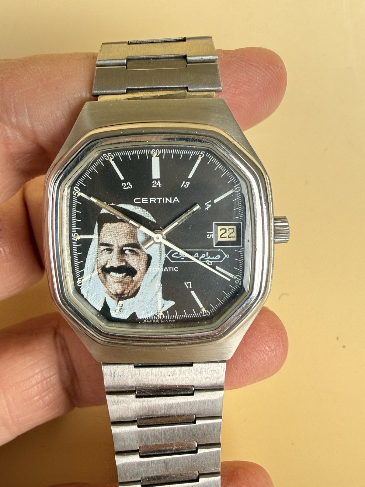 Automatic CERTINA President Saddam Hussein Iraq Watch Men Black Dial SS P R4