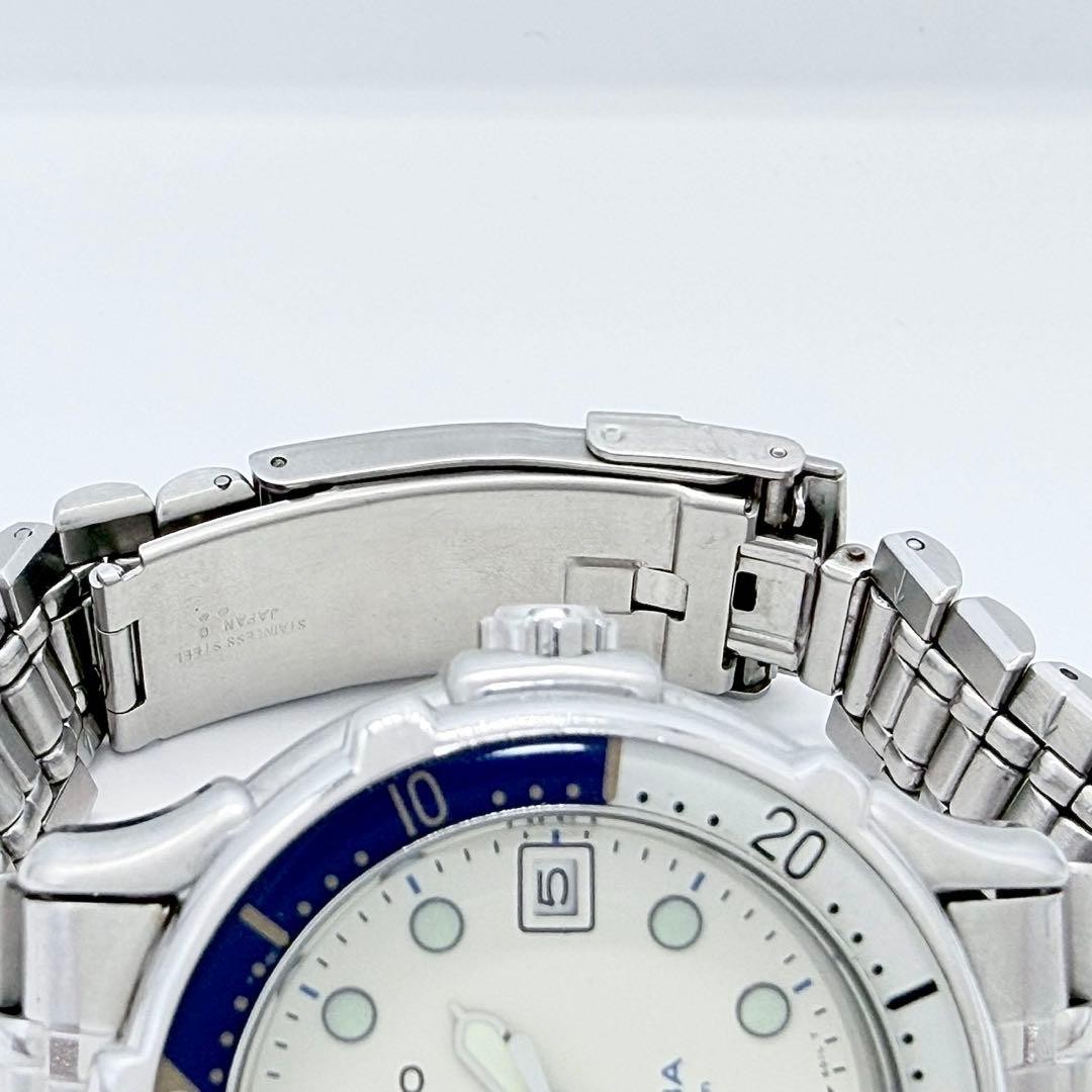 SEIKO 5H25-6050SCUBA Diver’s Watch Silver Blue Used Japan