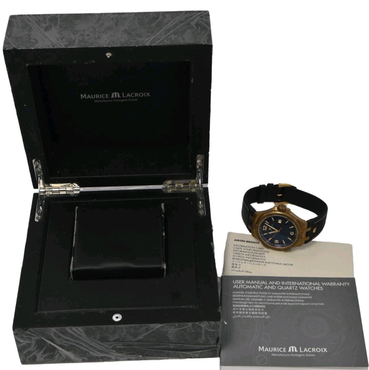 MAURICE LACROIX Aikon Bronze AI1028-BRZ01-420-1 Quartz Movement Watch – Boxed