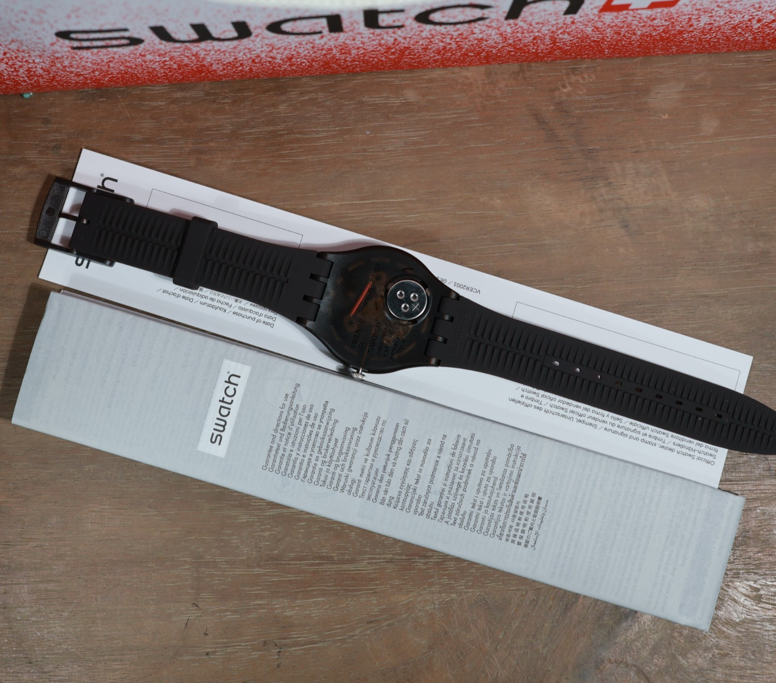 New Gent Swiss Swatch Watch BROWN REBEL SUOC700 Gray Black Pink Day Date 41MM