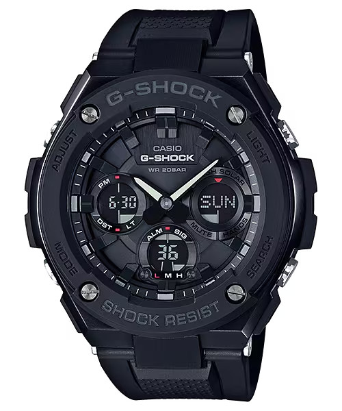 Casio G-Shock G-Steel LAYER GUARD Black Solar Mens Ana-Digi Watch GSTS100G-1B
