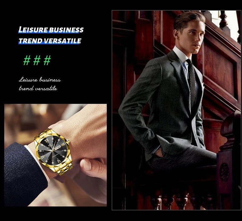 Men’s Watch Relojes De Hombre Stainless Steel Quartz Luminous Classic Watches
