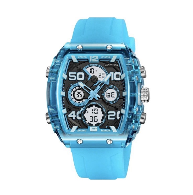 Activa X Invicta Digital Essentials Men’s Watch 45mm, Light Blue ACW8109-006 New