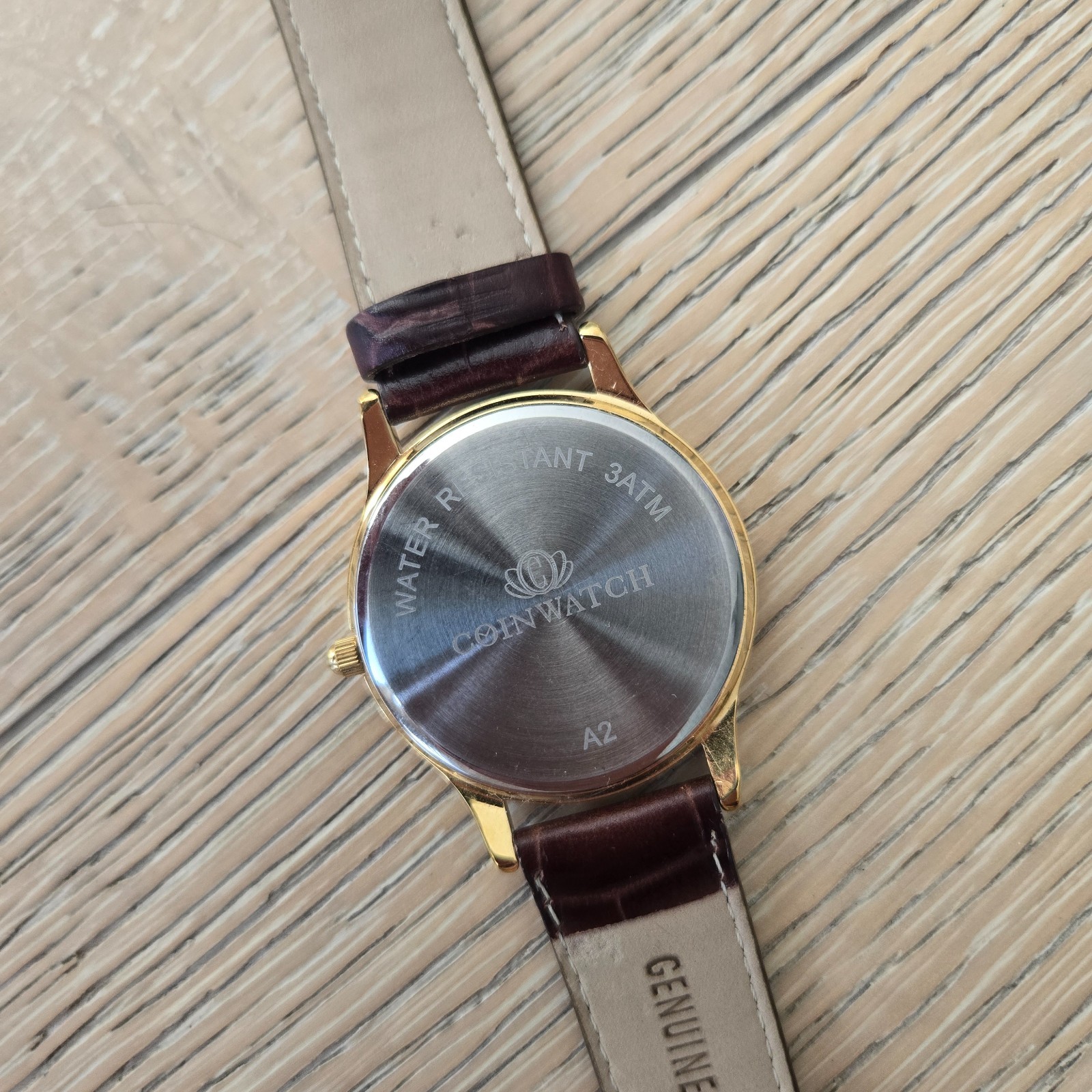 Coinwatch Australia 1951 Kangaroo Gold/Silver Penny Quartz Leather Strap Watch