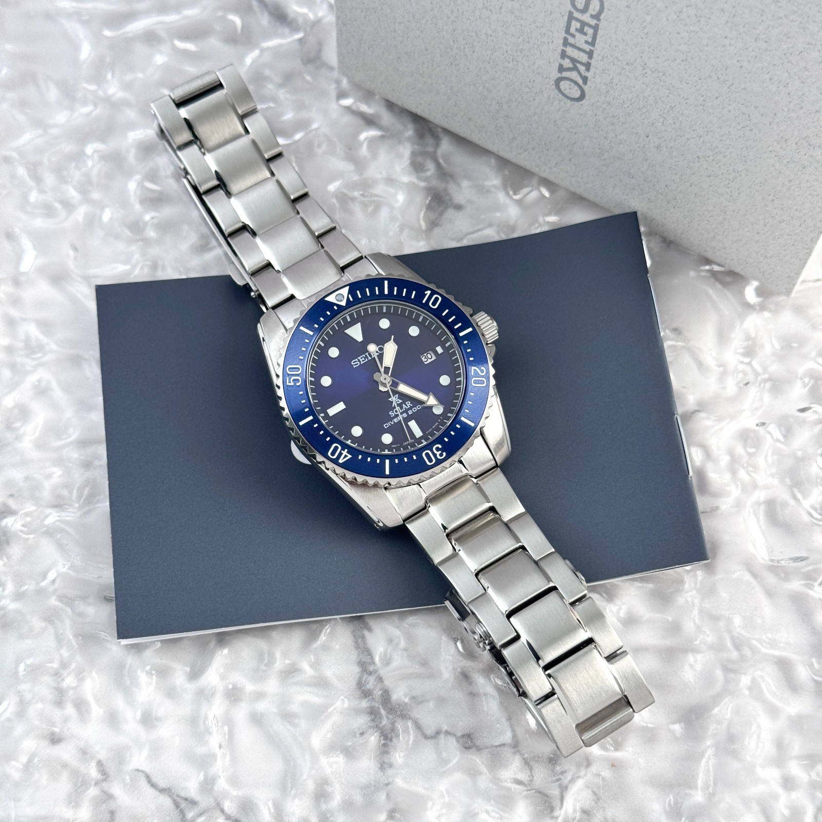 Seiko Men’s Prospex Sea SNE585 Blue Dial Solar Diver Watch 38.5mm