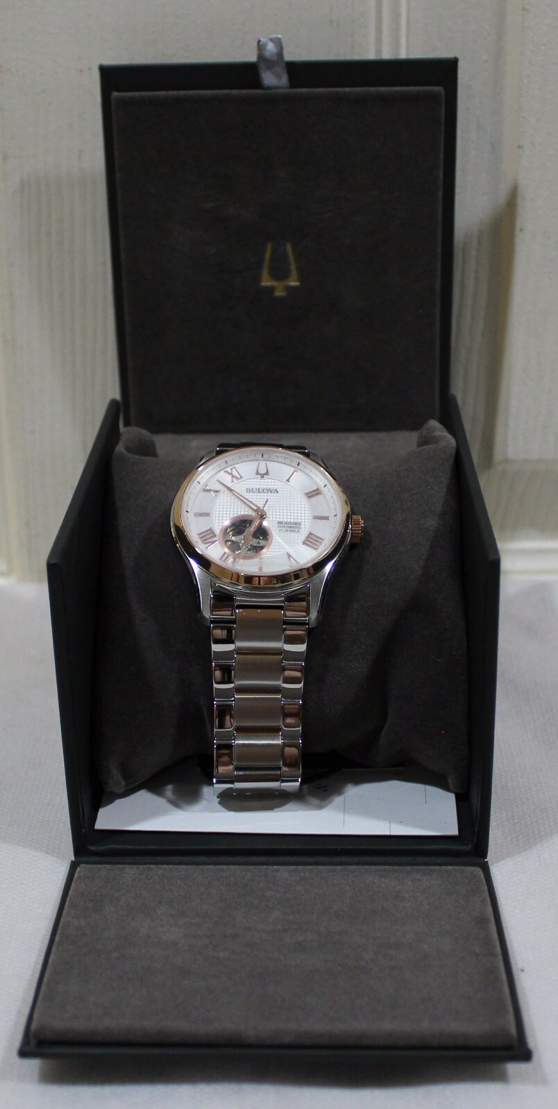 Brand New Bulova Wilton Automatic Silver-Tone Stainless Steel Watch (98A213)