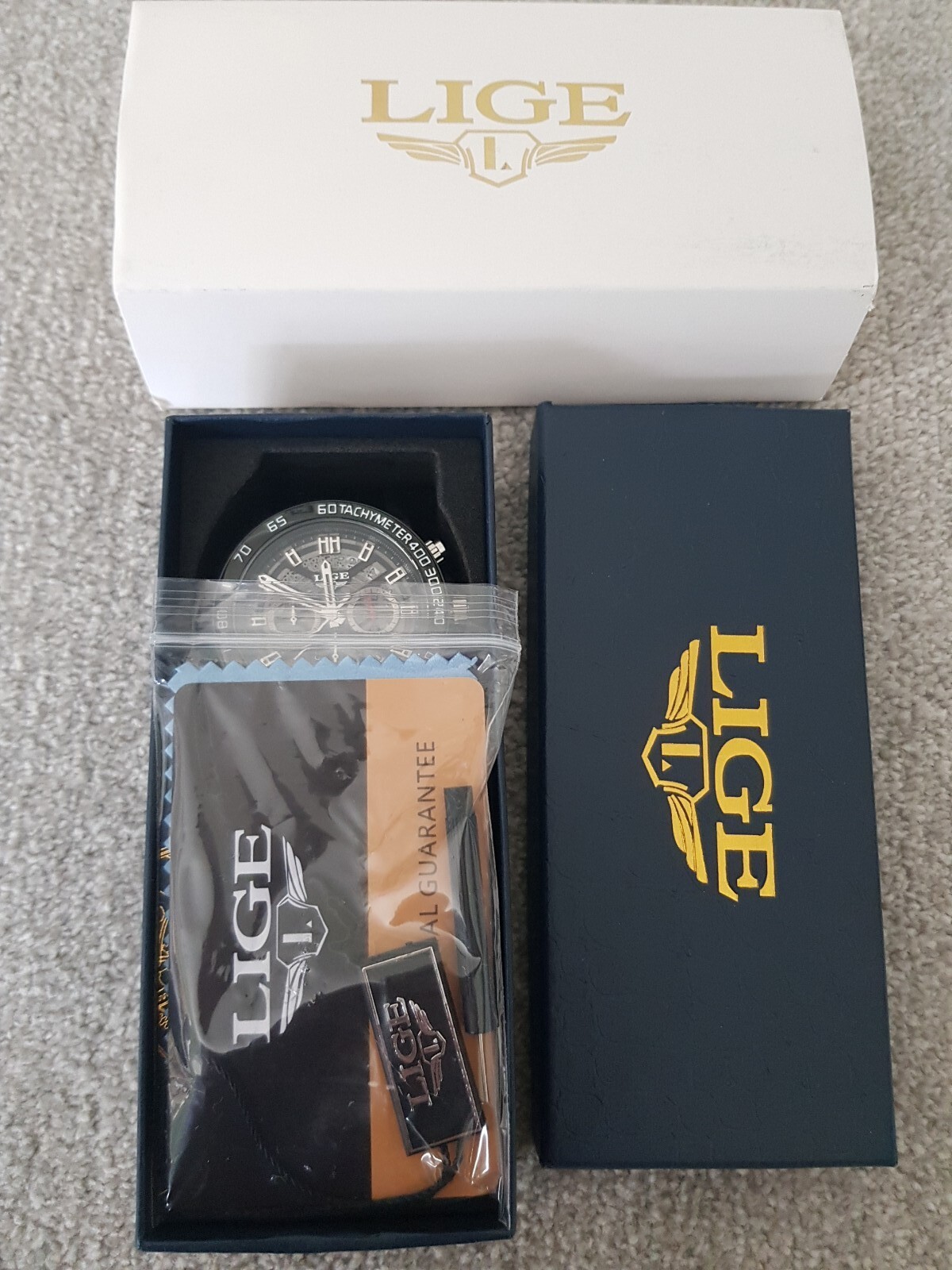 LIGE Men’s Tachymeter 1853 Watch Dream Model 4 Wristwatch Waterproof