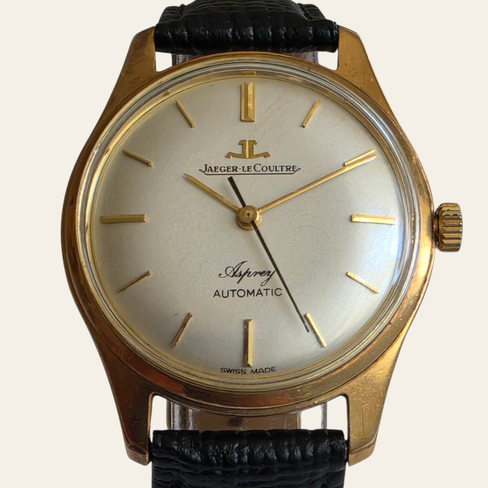 Vintage 9k Solid Gold Jaeger-LeCoultre Asprey Automatic Wristwatch