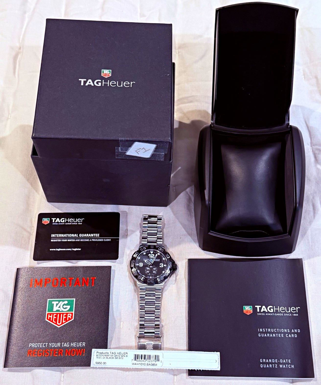 TAG Heuer Formula 1 Quartz 44mm 200m Black Dial Sapphire w/ Box Papers