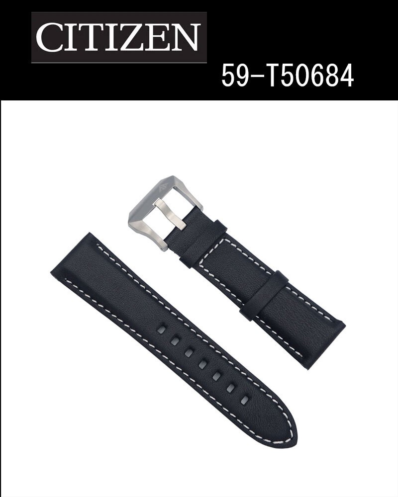 23mm Citizen Watch Band Belt Black ProMaster PMV65 2272 Calf Leather Belt 59 T50