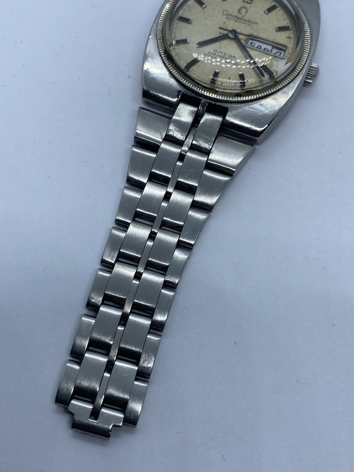 Omega Constellation 168.045 Cal 751 Automatic Men Watch For Repair Gold Bezel