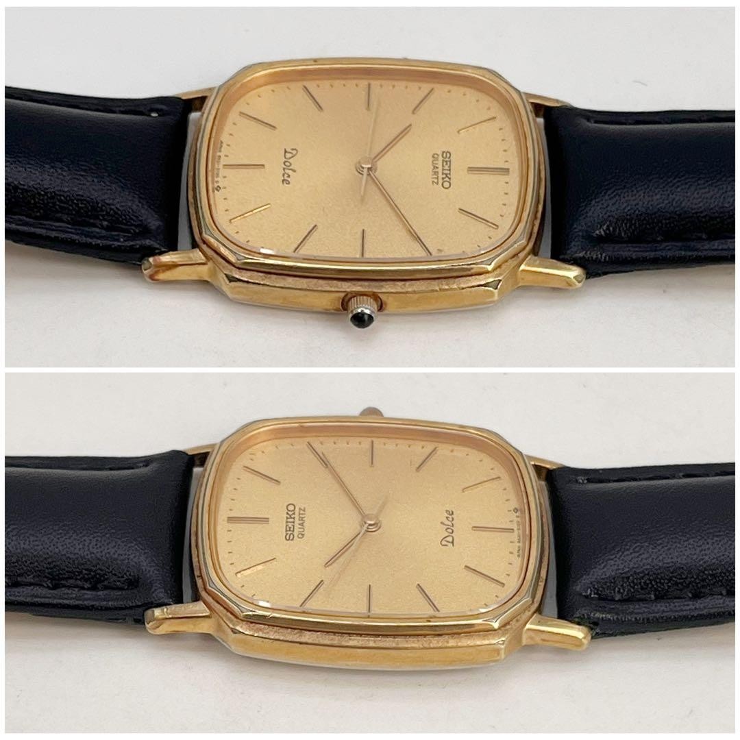 Dolce Quartz Gold Watch Wrist 17.0cm 6.7in Case 27.9mm Replaced Strap SEIKO