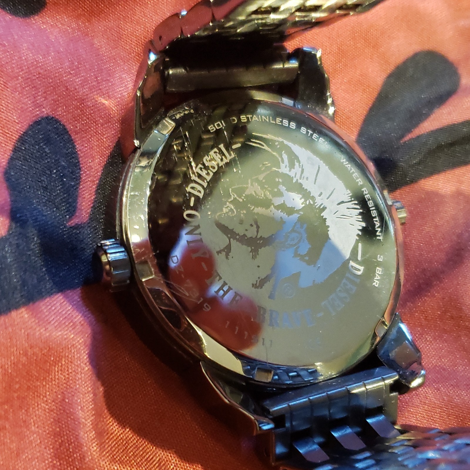 Diesel Time 2 Men’s Quartz Analog Watch 46mm Gray Dial SS Bracelet 30m