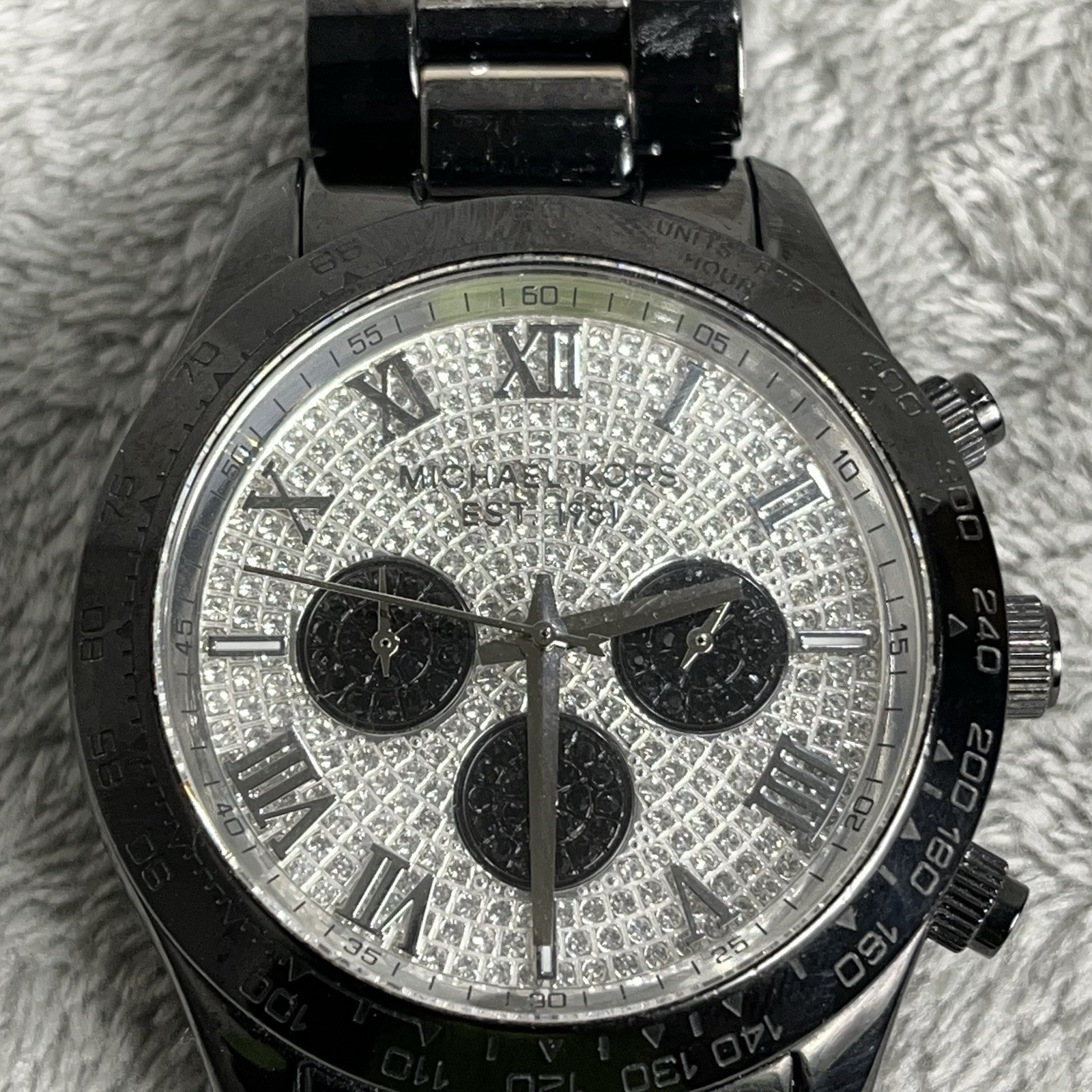 Michael Kors MK5668 Black Chronograph Crystal Dial Women’s Watch 10 ATM