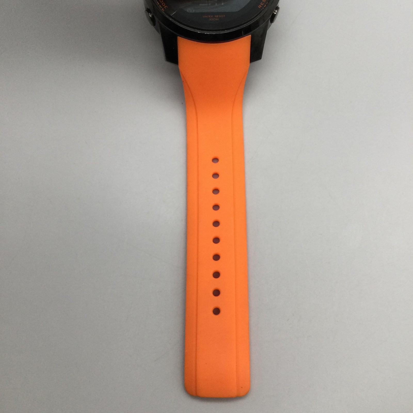 Pulsar W861-X006 Mens Watch 47mm Digital Black Orange Rubber New Battery