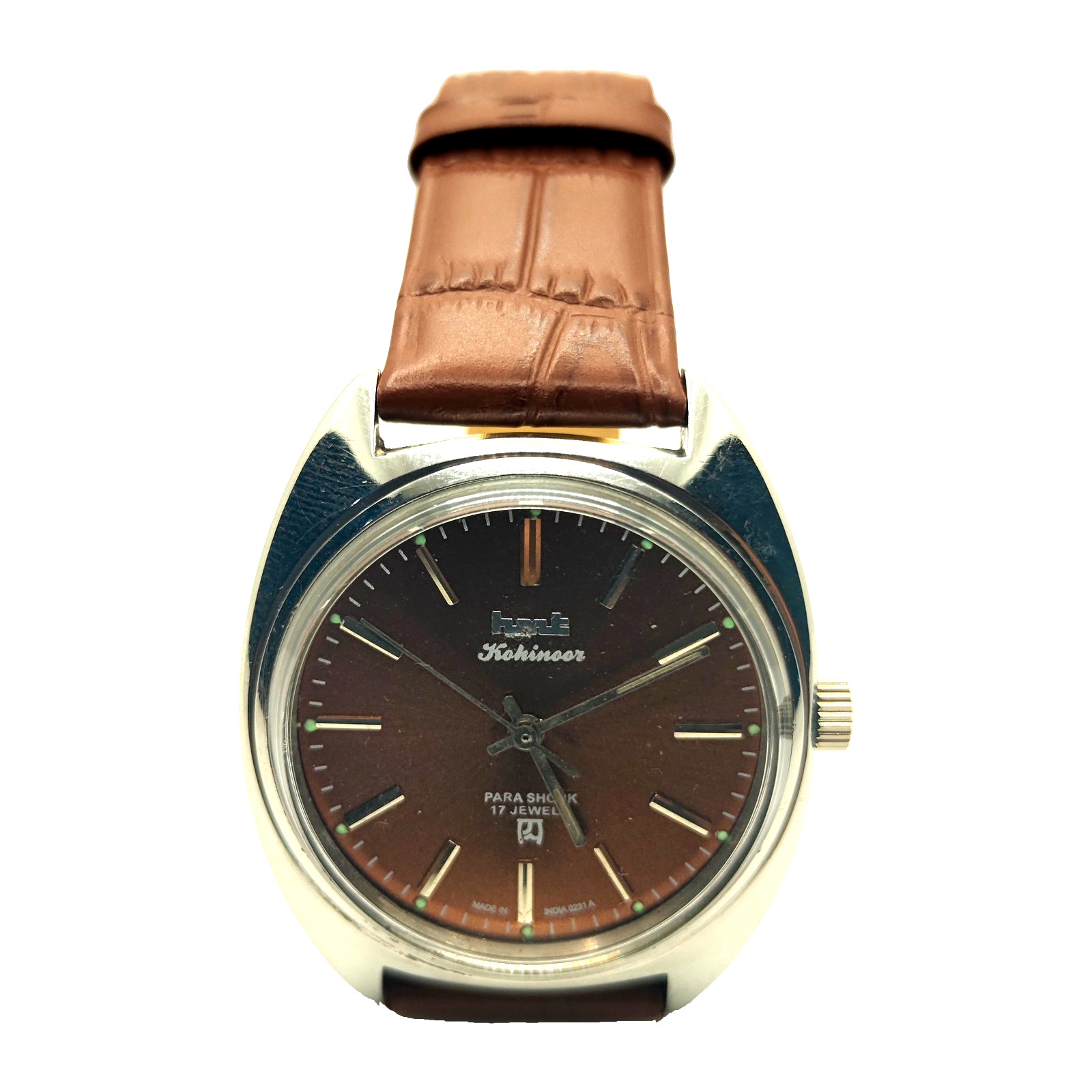 Vintage HMT Kohinoor 38mm Maroon Dial Hand-Winding Mechanical Watch Exhibition
