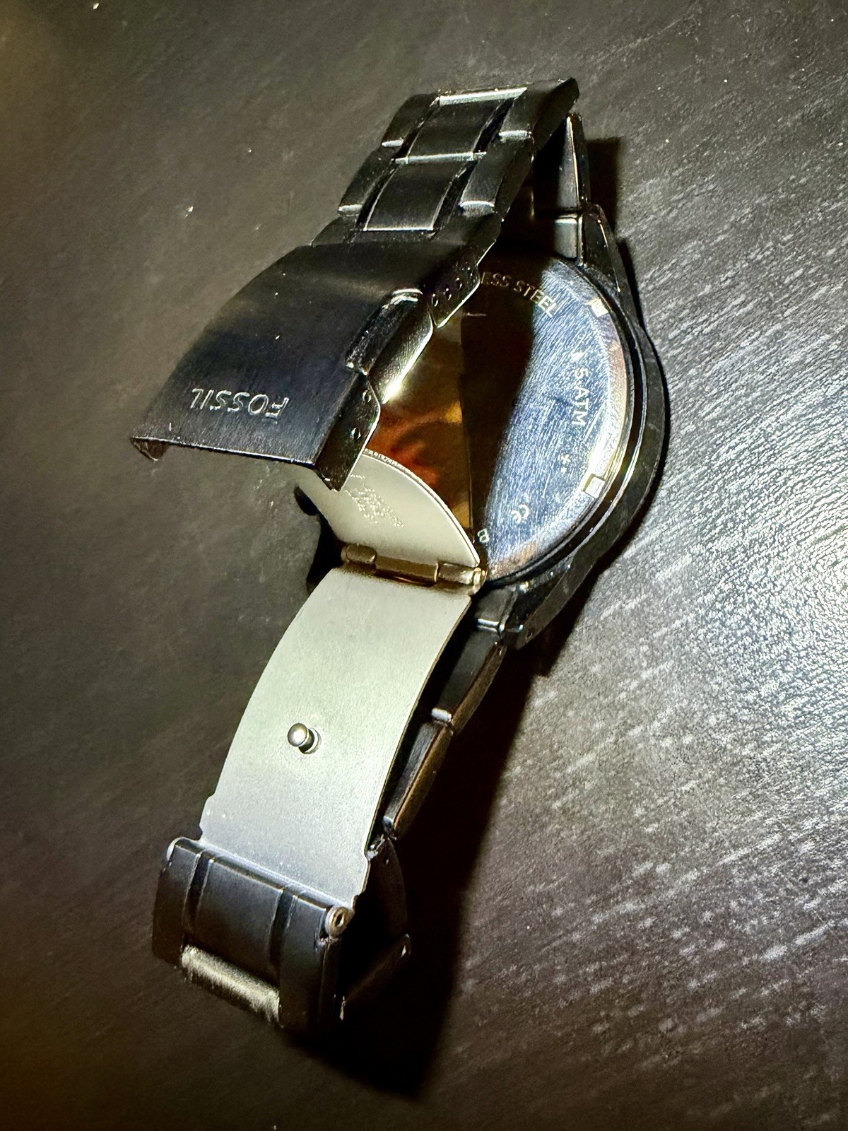 Fossil Flynn Chronograph Mens Watch Black 48mm Stainless BQ1127 New Battery