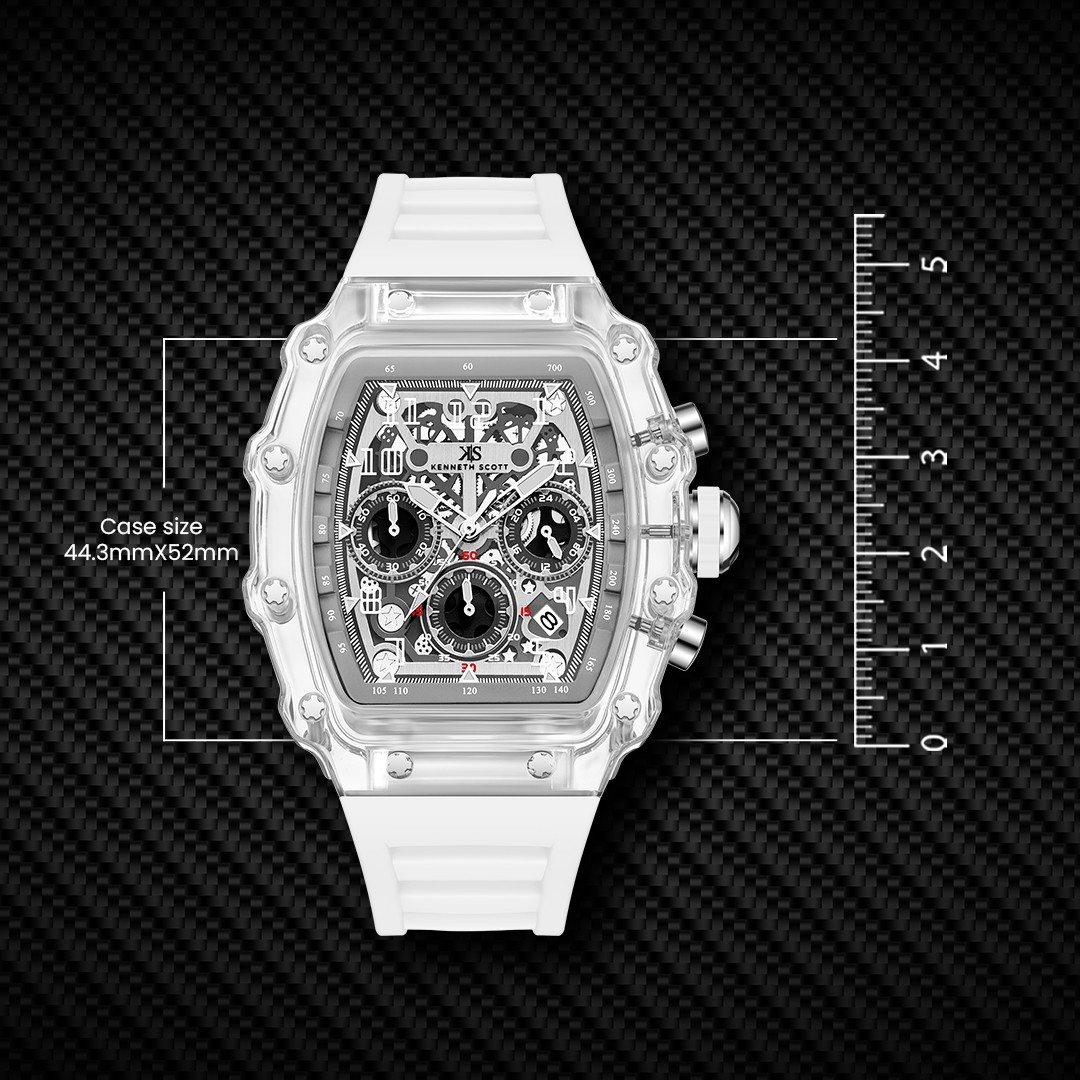 Kenneth Scott Men’s Multi Function Watch | Ivory Dial, 44.3mm, 50 m (5 ATM)